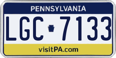 PA license plate LGC7133