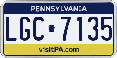 PA license plate LGC7135