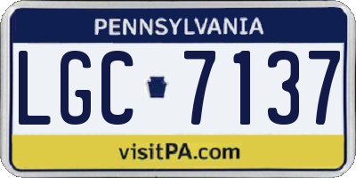 PA license plate LGC7137