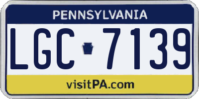 PA license plate LGC7139