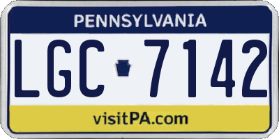 PA license plate LGC7142