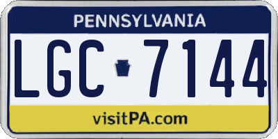 PA license plate LGC7144