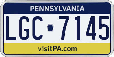 PA license plate LGC7145