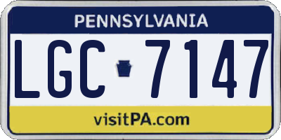 PA license plate LGC7147