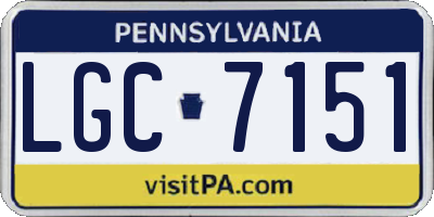 PA license plate LGC7151