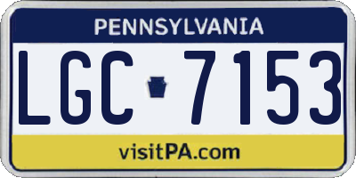 PA license plate LGC7153