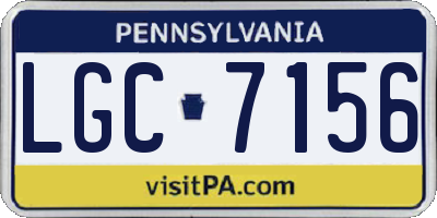 PA license plate LGC7156
