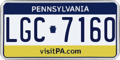 PA license plate LGC7160