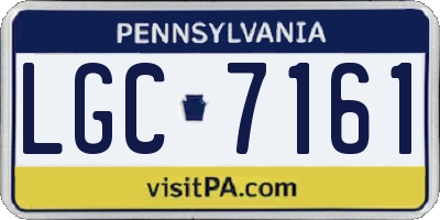 PA license plate LGC7161