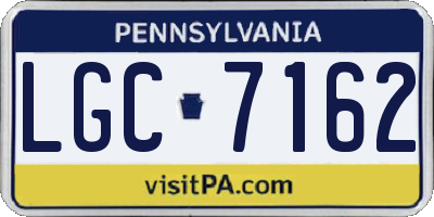 PA license plate LGC7162