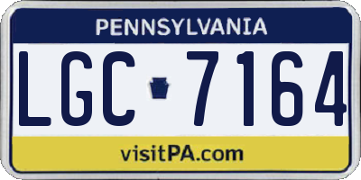PA license plate LGC7164