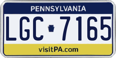 PA license plate LGC7165