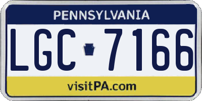PA license plate LGC7166