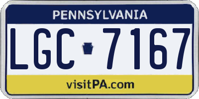 PA license plate LGC7167