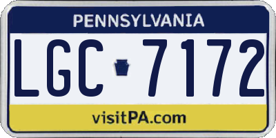 PA license plate LGC7172