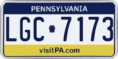 PA license plate LGC7173