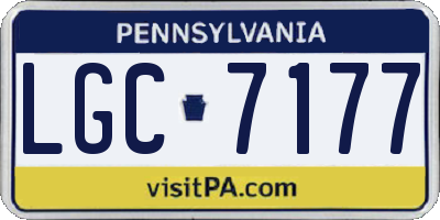 PA license plate LGC7177
