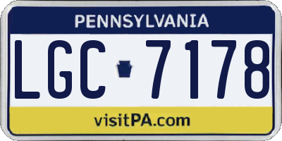 PA license plate LGC7178