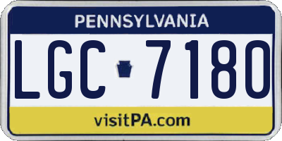 PA license plate LGC7180