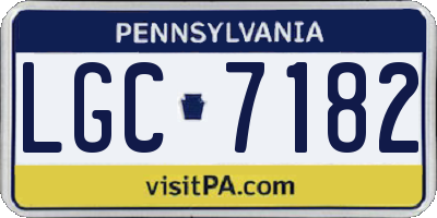 PA license plate LGC7182