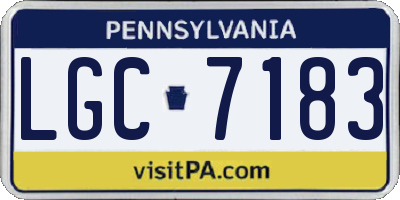 PA license plate LGC7183