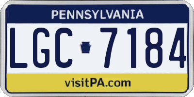 PA license plate LGC7184