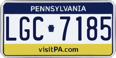 PA license plate LGC7185