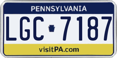 PA license plate LGC7187