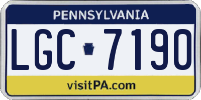 PA license plate LGC7190