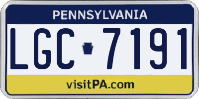 PA license plate LGC7191