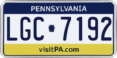 PA license plate LGC7192