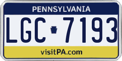 PA license plate LGC7193