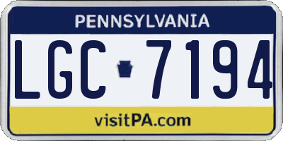 PA license plate LGC7194