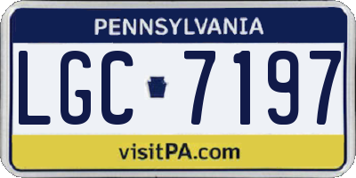 PA license plate LGC7197