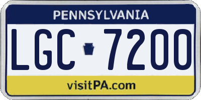 PA license plate LGC7200