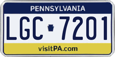 PA license plate LGC7201