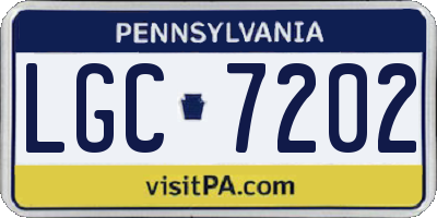 PA license plate LGC7202