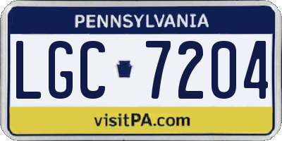 PA license plate LGC7204
