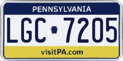 PA license plate LGC7205