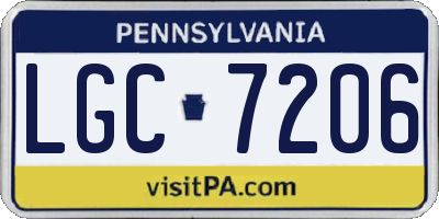 PA license plate LGC7206