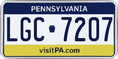 PA license plate LGC7207