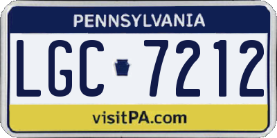 PA license plate LGC7212