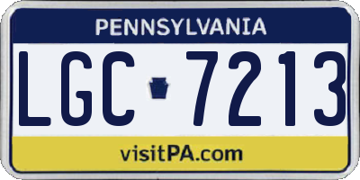 PA license plate LGC7213