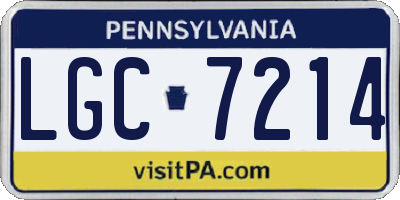 PA license plate LGC7214