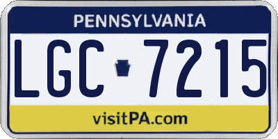 PA license plate LGC7215
