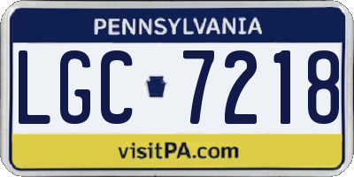PA license plate LGC7218
