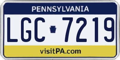 PA license plate LGC7219