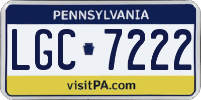 PA license plate LGC7222
