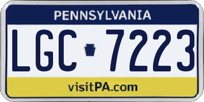 PA license plate LGC7223