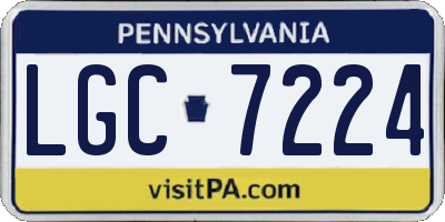 PA license plate LGC7224